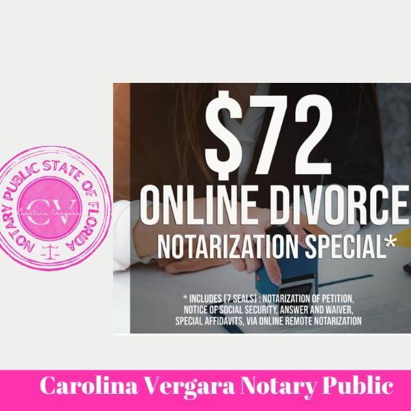 $72 Online Divorce Notarization [7 Seals]