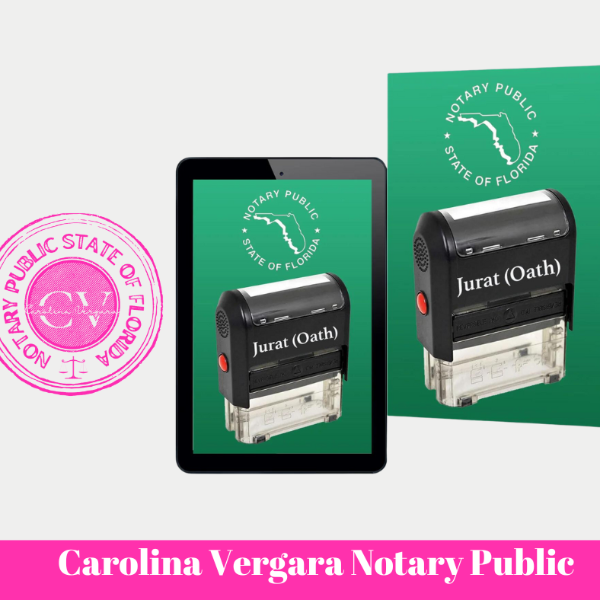 Jurat or Oath Carolina Vergara Notary public florida state