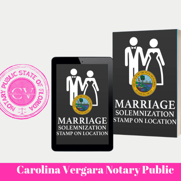 Marriage Solemnization on Location - MIAMI carolina vergara notary public florida state