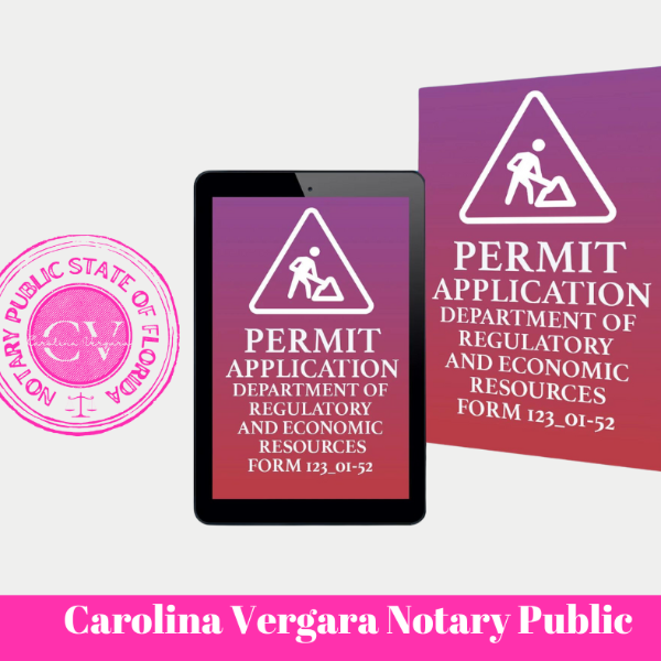 Permit Application Notary Carolina Vergara Notary public florida state