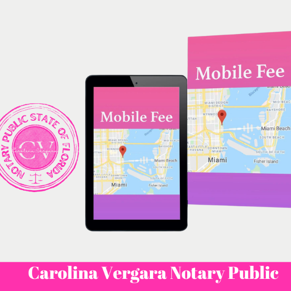 Travel Fee Carolina Vergara Notary Public Florida State